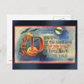 悪魔とこうもりハロウィンカード ポストカード (正面/裏面)