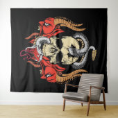 悪魔とヘビとスカル タペストリー (インサイチュ(横))