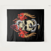 悪魔とヘビとスカル タペストリー (正面(横))