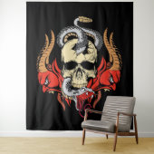 悪魔とヘビとスカル タペストリー (インサイチュ)