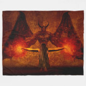 悪魔と弟子 フリースブランケット (正面(横))