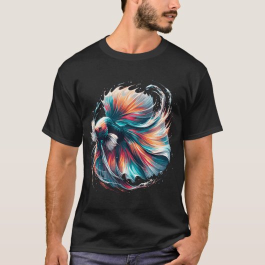 悪魔と戦うベタ Mirror Meme Tシャツ (正面)