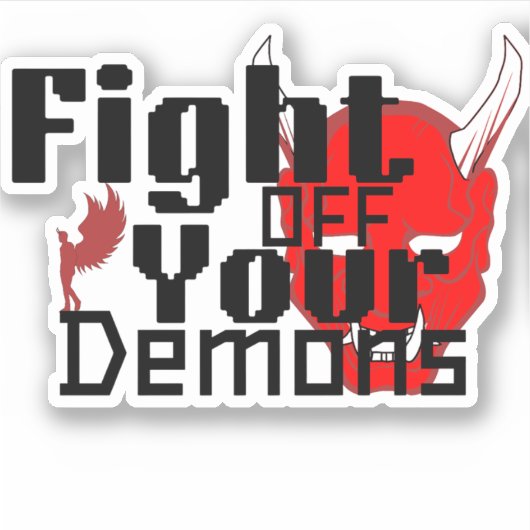 悪魔と戦う シール (正面)