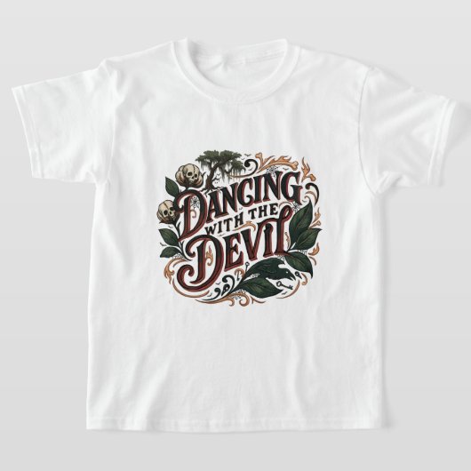 悪魔と踊る ゴシックアート Tシャツ (レイダウン)