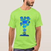 悪魔に抵抗せよ - ブルーロゴ - Tシャツ (正面)