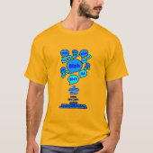悪魔に抵抗せよ - ブルーロゴ - Tシャツ (正面)