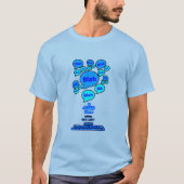 悪魔に抵抗せよ - ブルーロゴ - Tシャツ (正面)