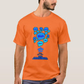 悪魔に抵抗せよ - ブルーロゴ - Tシャツ (正面)