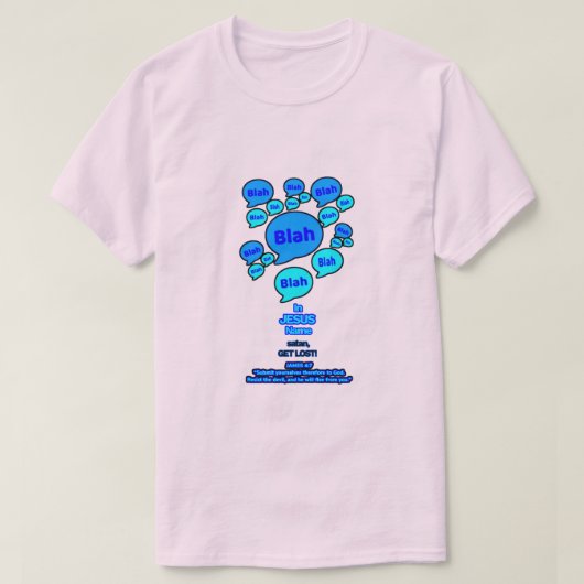 悪魔に抵抗せよ - ブルーロゴ - Tシャツ (デザイン正面)