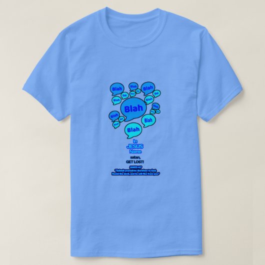 悪魔に抵抗せよ - ブルーロゴ - Tシャツ (デザイン正面)