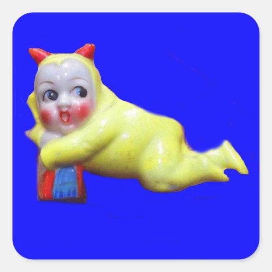 悪魔のような小さい子 スクエアシール (正面)