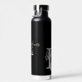 悪魔のウォーターボトルトレンド抽象芸術白黒金ゴールド ウォーターボトル (右面)