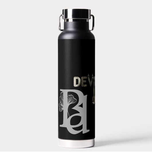 悪魔のウォーターボトルトレンド抽象芸術白黒金ゴールド ウォーターボトル (正面)