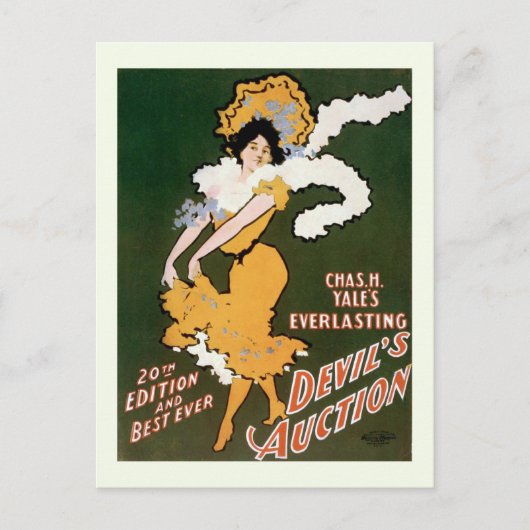 「悪魔のオークション」ヴィンテージ劇場 ポストカード (正面)