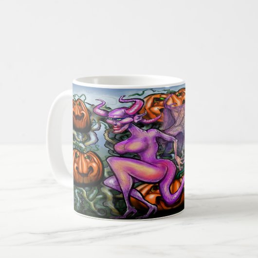 悪魔のカボチャの妖精 コーヒーマグカップ (正面左)