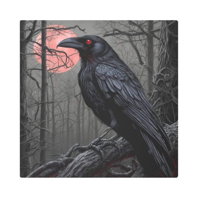 悪魔のカラス メタルプリント (正面)