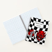 悪魔のゲーマーがビデオゲームのコントローラを持っている ノートブック (内部)