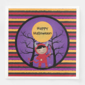 悪魔のコスチュームの子供のハロウィン紙ナプキン (正面)