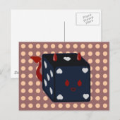 悪魔のサイコロとハート ポストカード (正面/裏面)