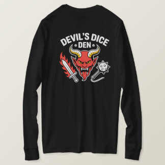 悪魔のサイコロ置き場 RPGゲーマーTシャツ - 赤い悪魔の頭 Tシャツ