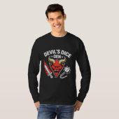 悪魔のサイコロ置き場 RPGゲーマーTシャツ - 赤い悪魔の頭 Tシャツ (正面フル)