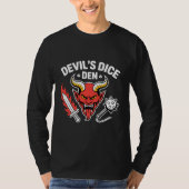 悪魔のサイコロ置き場 RPGゲーマーTシャツ - 赤い悪魔の頭 Tシャツ (正面)