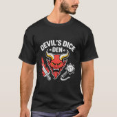 悪魔のサイコロ置き場 RPGゲーマーTシャツ - 赤い悪魔の頭 Tシャツ (正面)
