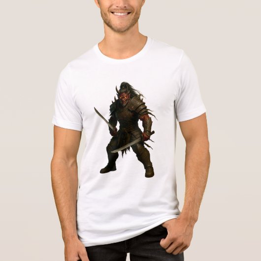 悪魔のサムライ武者 トライブレンドTシャツ (正面)