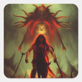 悪魔のステッカー スクエアシール