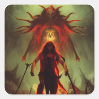 悪魔のステッカー スクエアシール