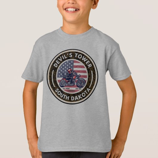 悪魔のタワーロード – なげなわオートバイロードトリップ Tシャツ (正面)