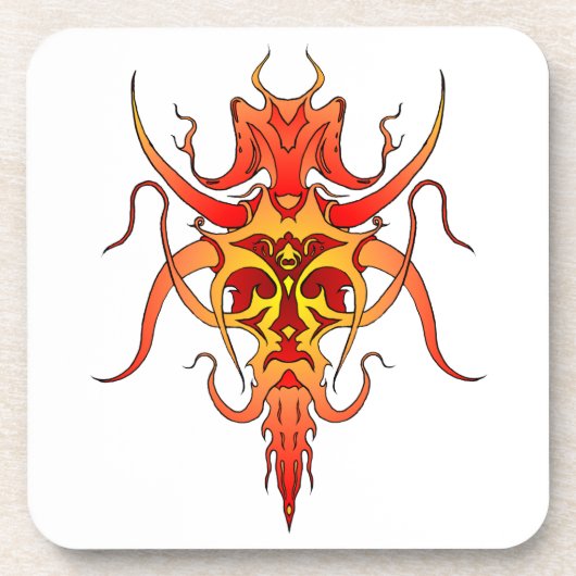 悪魔のトライバルタトゥーデザイン コースター (正面)