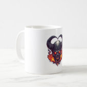 悪魔のドクロ炎上 コーヒーマグカップ (正面左)