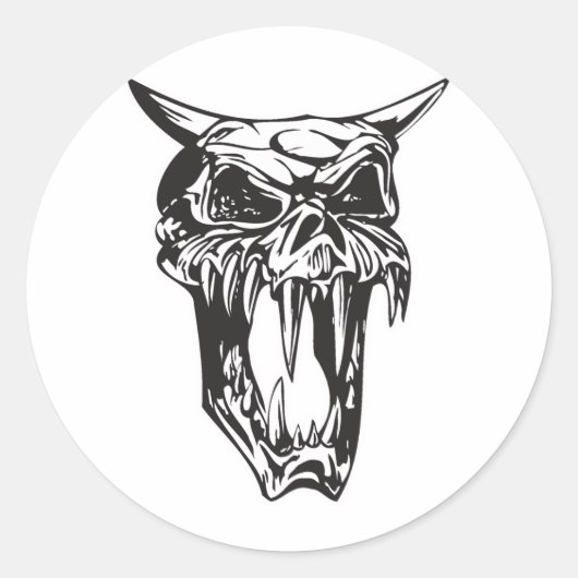 悪魔のドクロ ラウンドシール (正面)