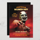 悪魔のハロウィンパーティー。コスチュームでの参加大歓迎。 招待状 (正面/裏面)