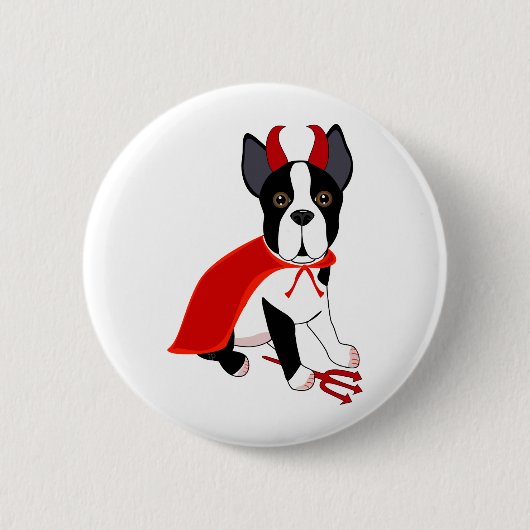 悪魔のハロウィン小さい犬 缶バッジ (正面)