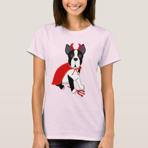 悪魔のハロウィン小さい犬 Tシャツ