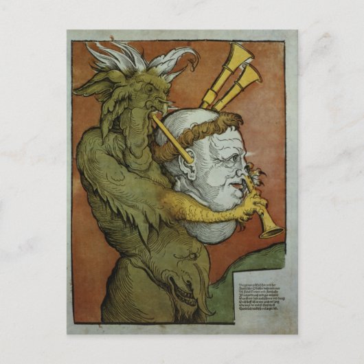 悪魔のバグパイプとしてLuther、c.1535 ポストカード (正面)