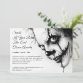 悪魔のピエロのハロウィン招待状 - 不気味な笑み 招待状 (スタンド正面)