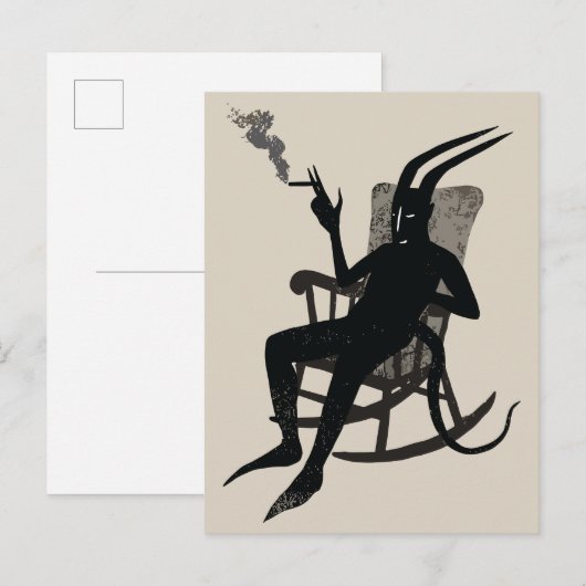 悪魔のブレイク – ダークユーモアのウォールアート ポストカード (正面/裏面)