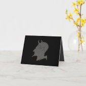悪魔のプロフィール-挨拶及びメッセージカード カード (黄色い花)