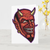 悪魔のヘッド挨拶状 カード (黄色い花)