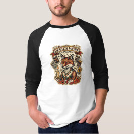 悪魔の仕事 狡猾な狐 タロットカード タトゥーフラッシュ ミスティック Tシャツ
