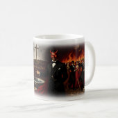 悪魔の仮面舞踏会の炎マグカップ コーヒーマグカップ (正面右)