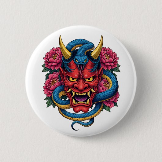悪魔の仮面 缶バッジ (正面)