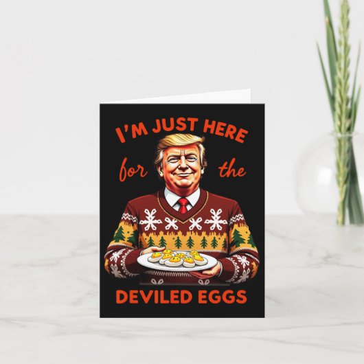 悪魔の卵のためだけに来たよ トランプ 面白い クリスマス カード (正面)