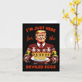 悪魔の卵のためだけに来たよ トランプ 面白い クリスマス カード (黄色い花)