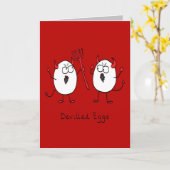 悪魔の卵 – 面白いハロウィーンのグリーティングカード カード (黄色い花)