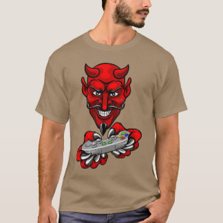 悪魔の友達とゲームする Tシャツ
