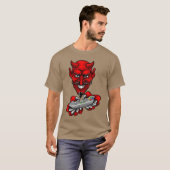 悪魔の友達とゲームする Tシャツ (正面フル)